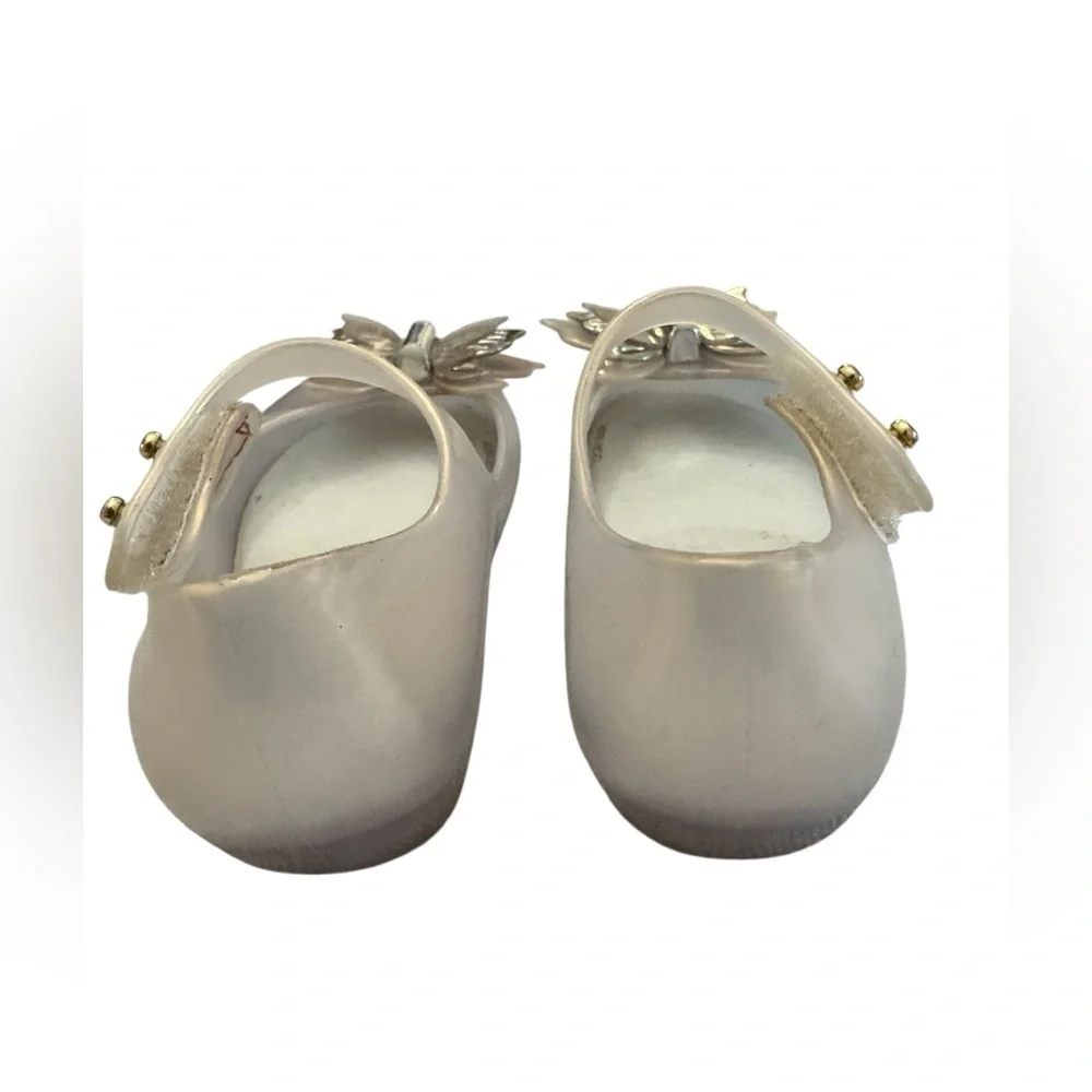 Mini Melissa Iridescent Silver Butterfly Shoes Toddler 6 US